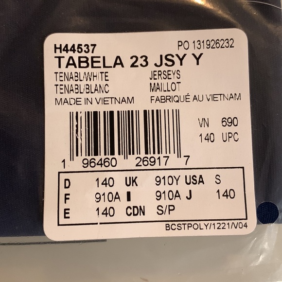 Adidas Tabela 23 soccer jersey - size S (9-10Y) - Picture 9 of 12